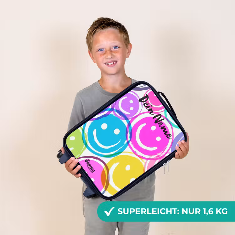 Kleurrijke glimlachexplosie Kinderkoffer - Zwart klein -sfeer4_DE