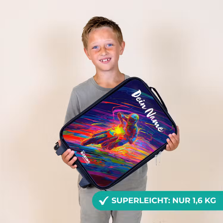Crossmotor - Neonkleuren - Lijnen - Helm Kinderkoffer - Zwart klein -sfeer4_DE