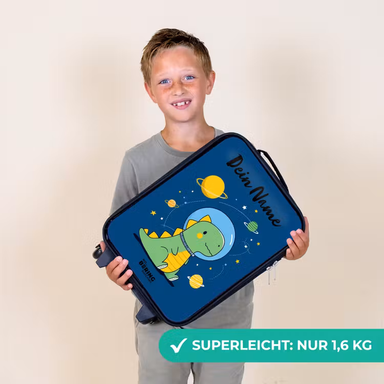 Dino - Planeet - Ster - Blauw Kinderkoffer - Zwart klein -sfeer4_DE