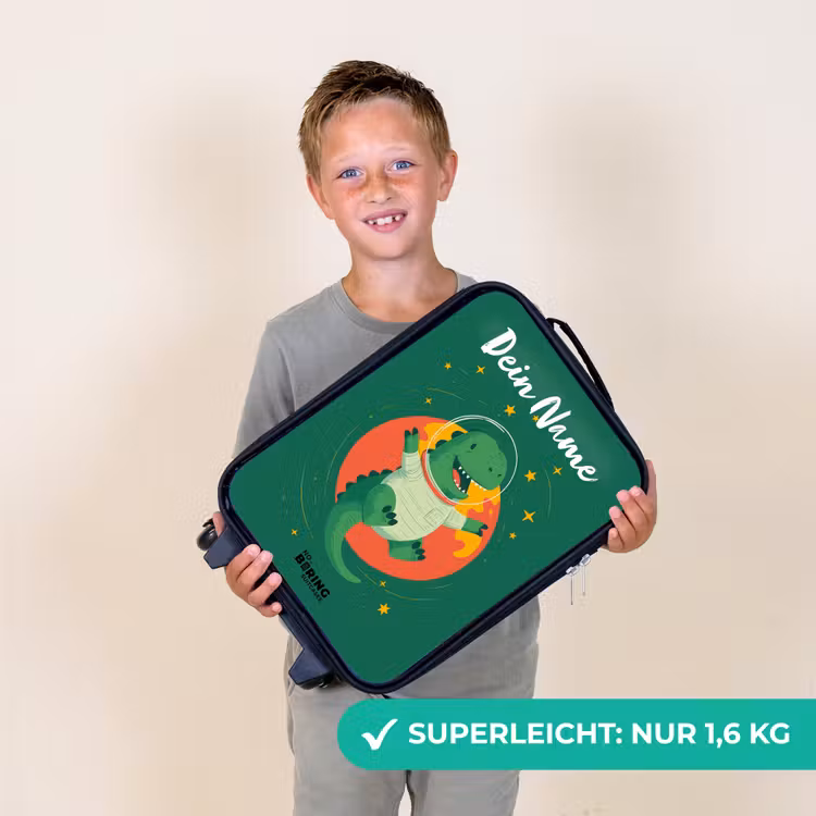 Dino - Planeet - Sterren - Groen Kinderkoffer - Zwart klein -sfeer4_DE