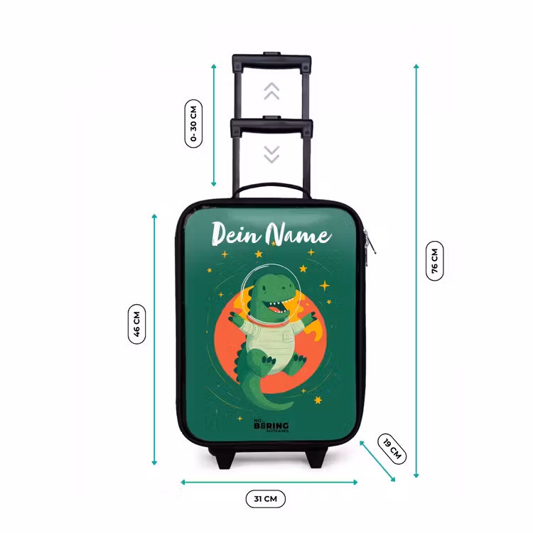 Dino - Planeet - Sterren - Groen Kinderkoffer - Zwart klein -productfoto_formaten
