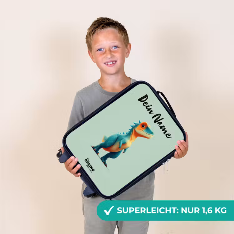 Dino - Dier - Groen - Oranje Kinderkoffer - Zwart klein -sfeer4_DE