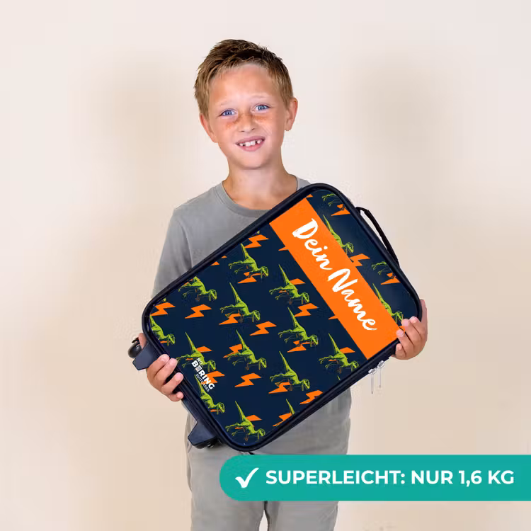 Dinos - Bliksem - Dieren - Blauw Kinderkoffer - Zwart klein -sfeer4_DE