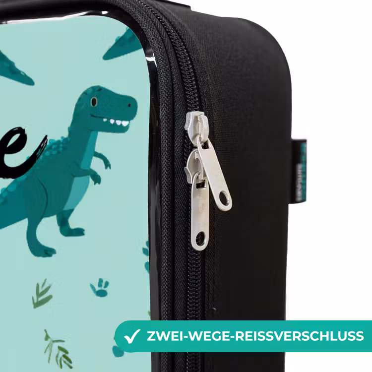 Dinos - Patroon - Groen Kinderkoffer - Zwart klein -rits_DE