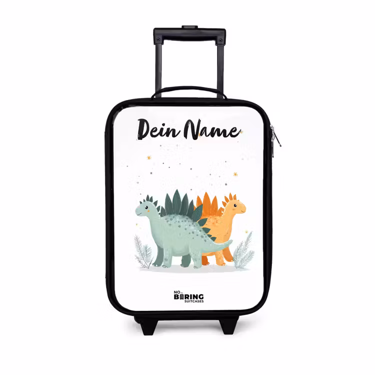 Dinos - Dieren - Sterren Kinderkoffer - Zwart klein -3d