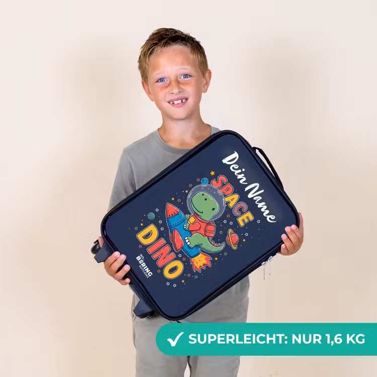 Dinosaurus - Groen - Raket - Sterrenhemel Kinderkoffer - Zwart klein -sfeer4_DE