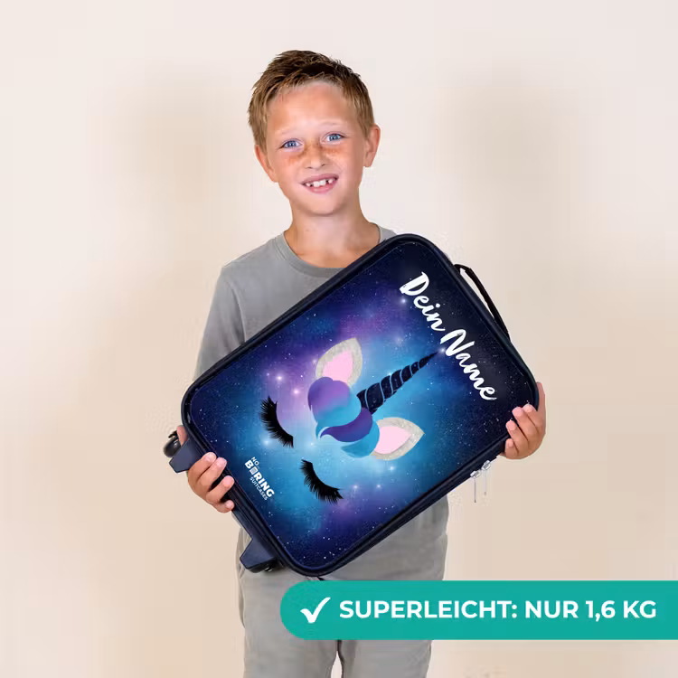 Eenhoorn - Sterren - Blauw Kinderkoffer - Zwart klein -sfeer4_DE