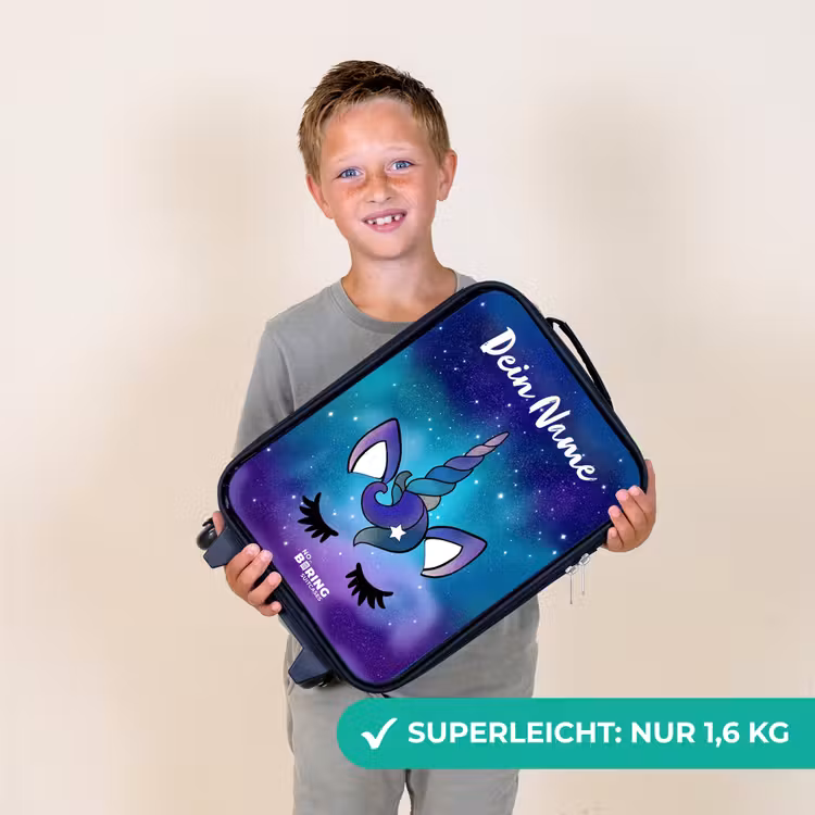 Eenhoorn - Sterrenhemel - Blauw Kinderkoffer - Zwart klein -sfeer4_DE