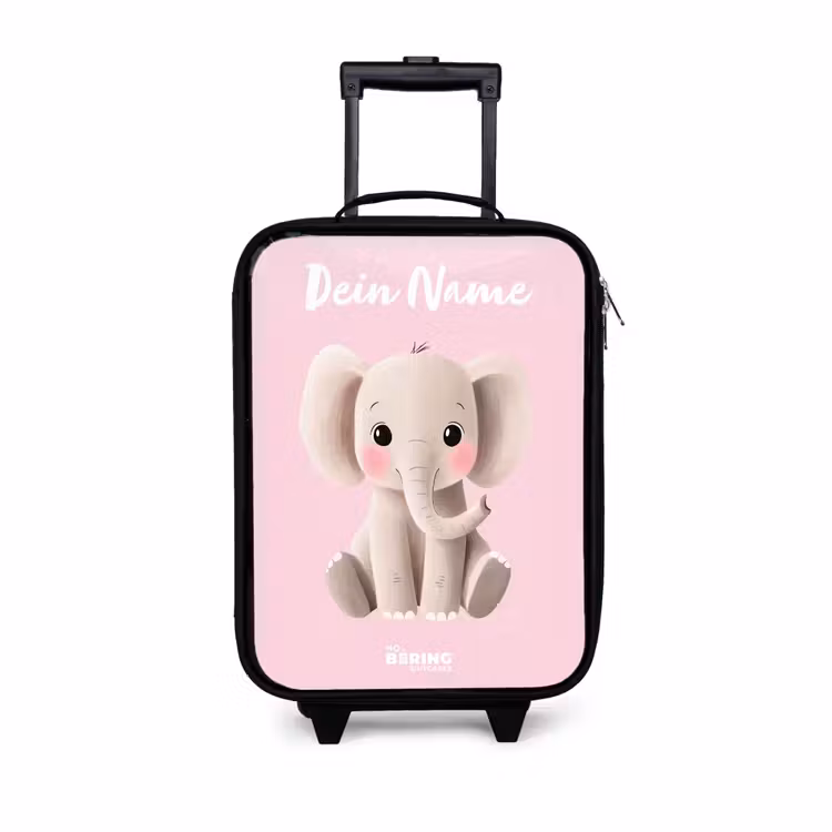 Olifant - Grijs - Baby - Slurf Kinderkoffer - Zwart klein -3d