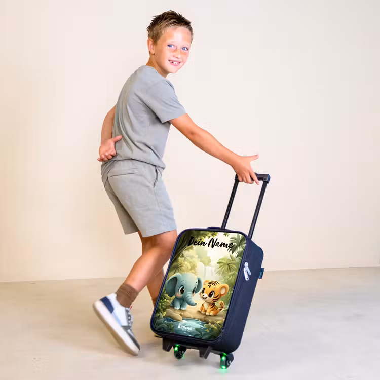 Olifant - Tijger - Bos - Jungle Kinderkoffer - Zwart klein -sfeer3