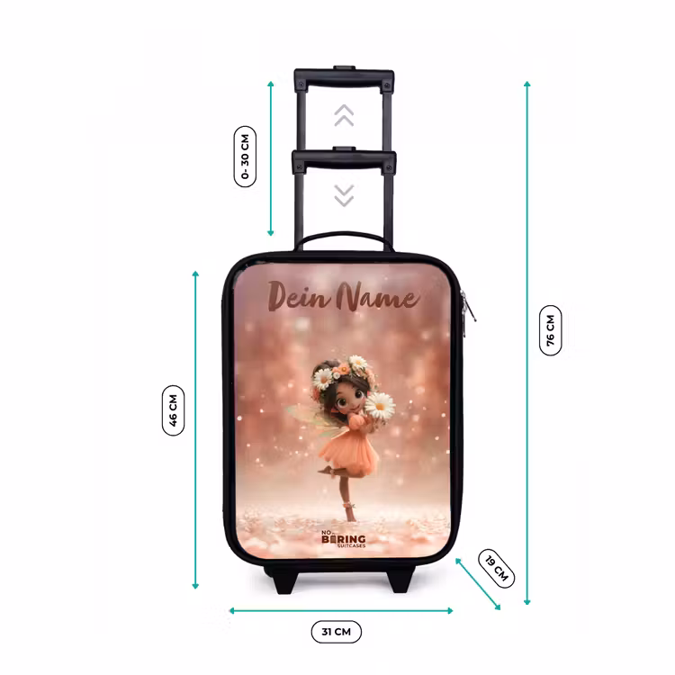 Fee met madeliefjes Kinderkoffer - Zwart klein -productfoto_formaten