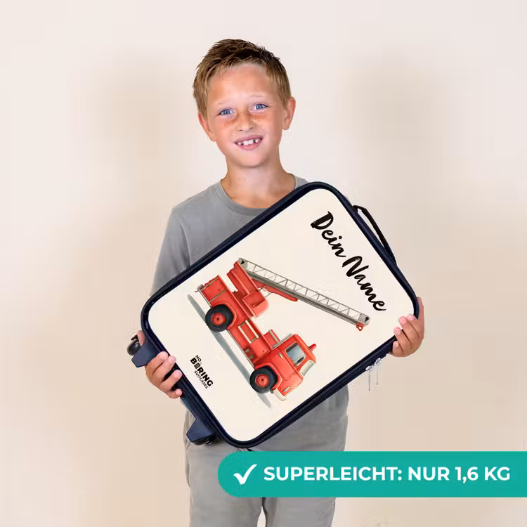 Brandweerwagen - Getekend - Rood Kinderkoffer - Zwart klein -sfeer4_DE