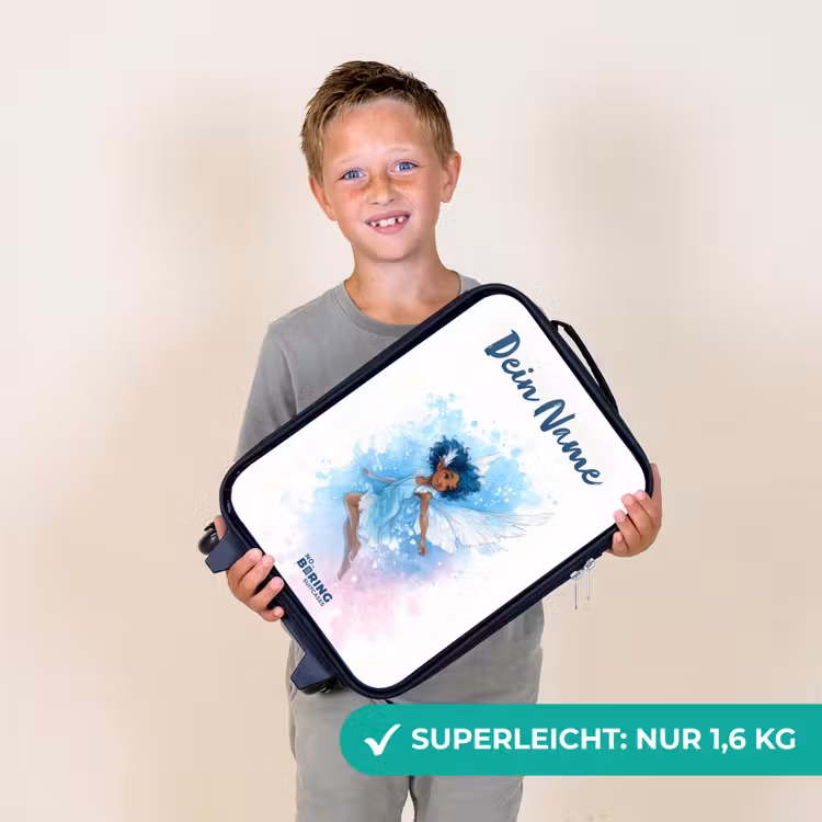 Vliegende fee in blauwe tinten Kinderkoffer - Zwart klein -sfeer4_DE
