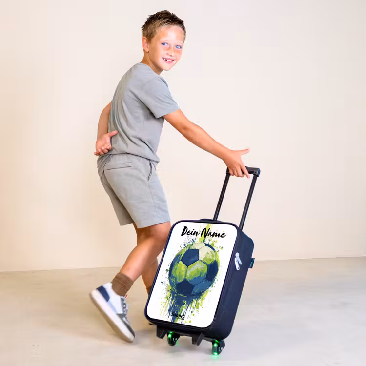 Voetbalvibes - Verf - Groen - Blauw Kinderkoffer - Zwart klein -sfeer3