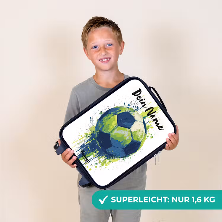 Voetbalvibes - Verf - Groen - Blauw Kinderkoffer - Zwart klein -sfeer4_DE