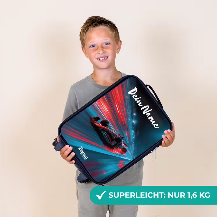 Formule 1 - Raceauto - Rood - Neonverlichting Kinderkoffer - Zwart klein -sfeer4_DE