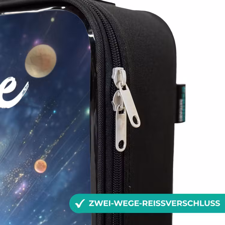 Vrolijke buitenaardse vrienden Kinderkoffer - Zwart klein -rits_DE
