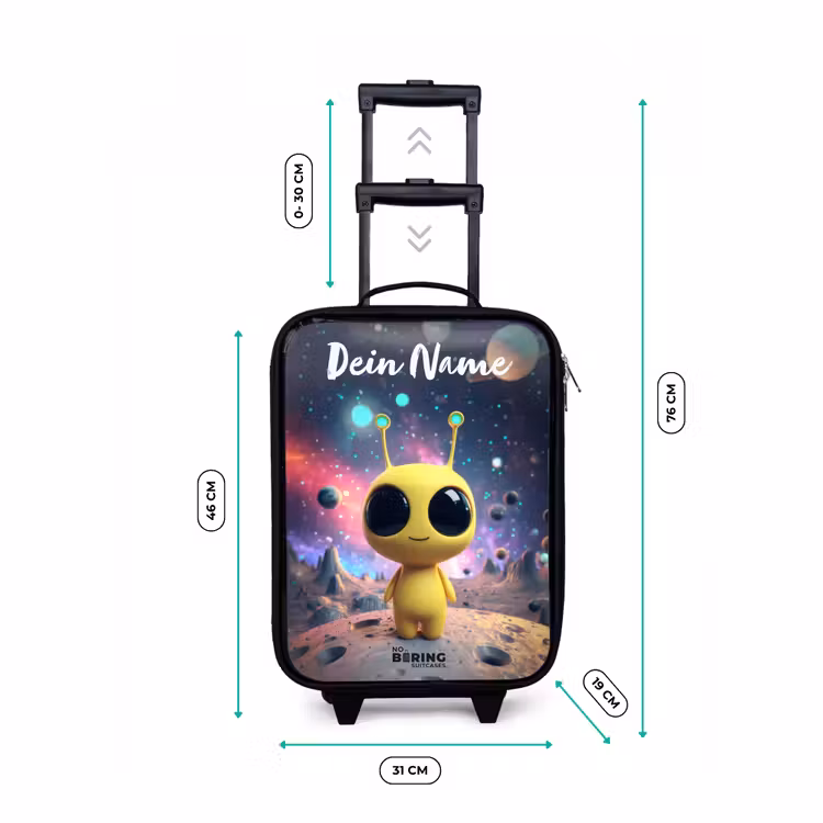 Vrolijk buitenaards wezentje Kinderkoffer - Zwart klein -productfoto_formaten