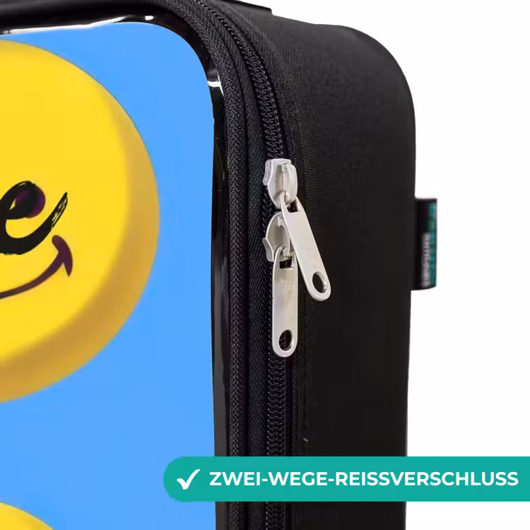 Vrolijke smileyregen Kinderkoffer - Zwart klein -rits_DE