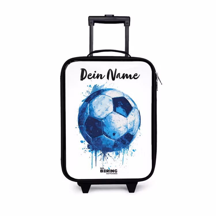 Voetbalvibes - Inktspatten - Blauw Kinderkoffer - Zwart klein -3d