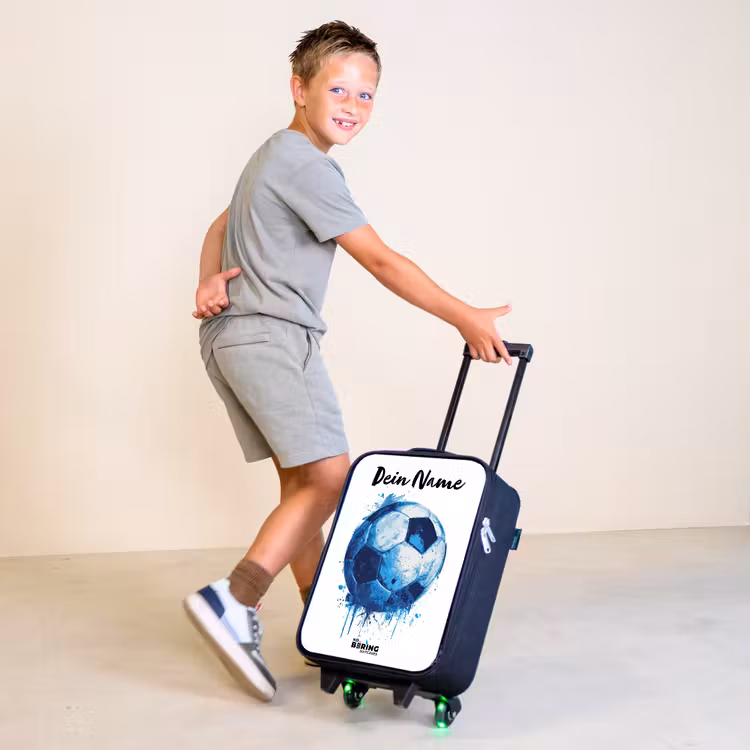 Voetbalvibes - Inktspatten - Blauw Kinderkoffer - Zwart klein -sfeer3