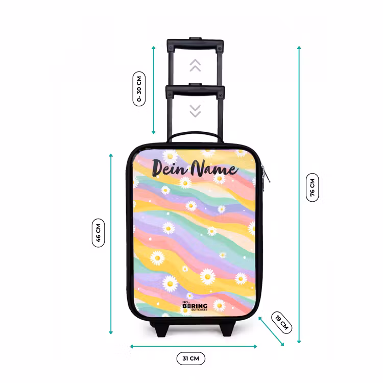 Madeliefjes - Kleurrijk - Pastel Kinderkoffer - Zwart klein -productfoto_formaten