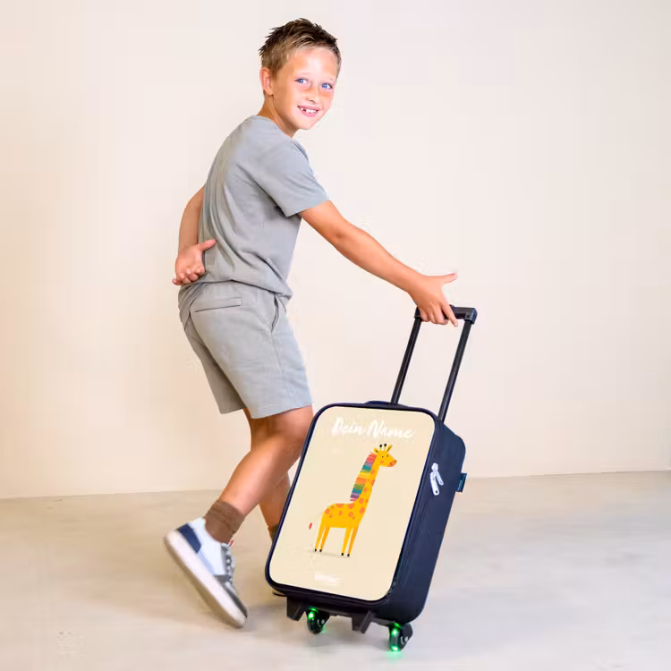 Giraffe - Dier - Kleurrijk Kinderkoffer - Zwart klein -sfeer3