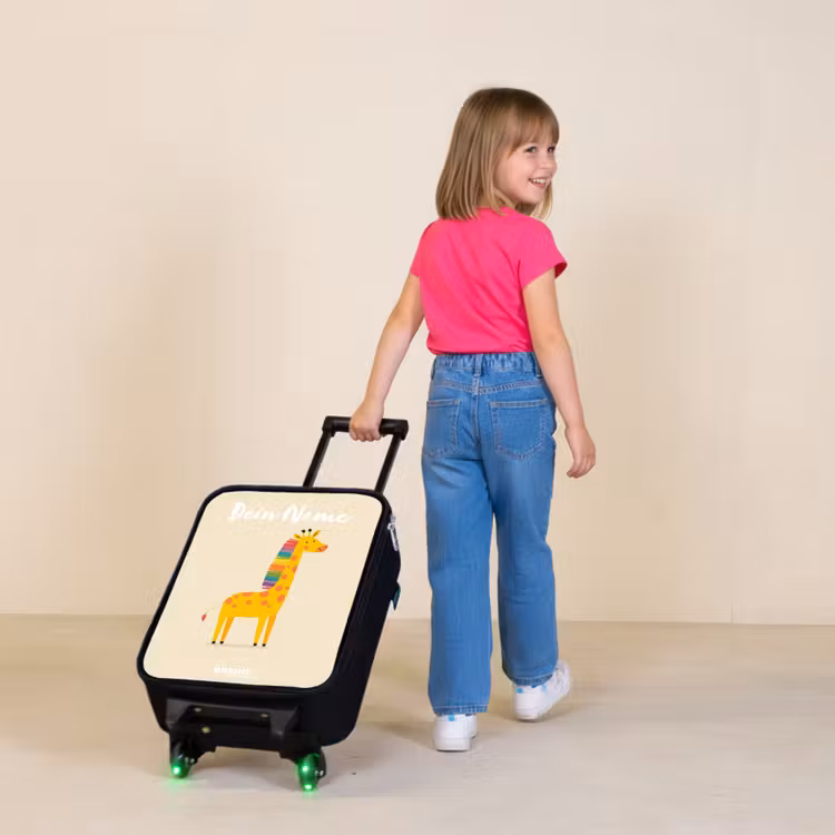Giraffe - Dier - Kleurrijk Kinderkoffer - Zwart klein -sfeer1