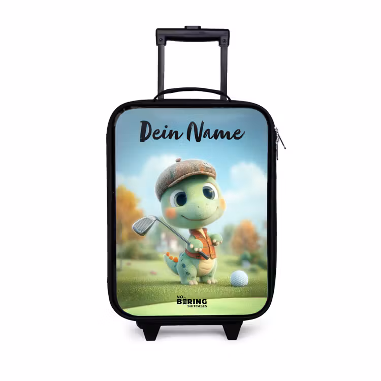 Golf - Dino - Groen Kinderkoffer - Zwart klein -3d