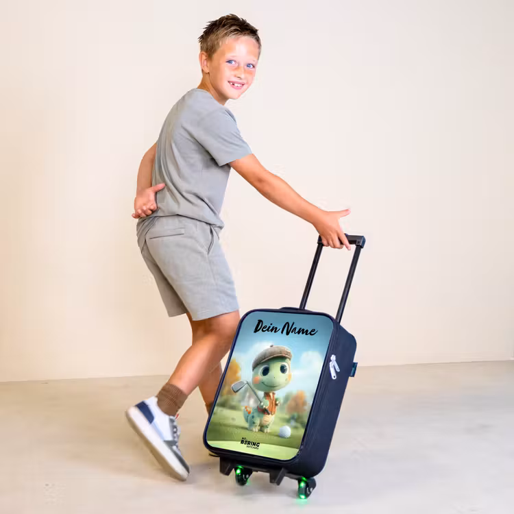Golf - Dino - Groen Kinderkoffer - Zwart klein -sfeer3