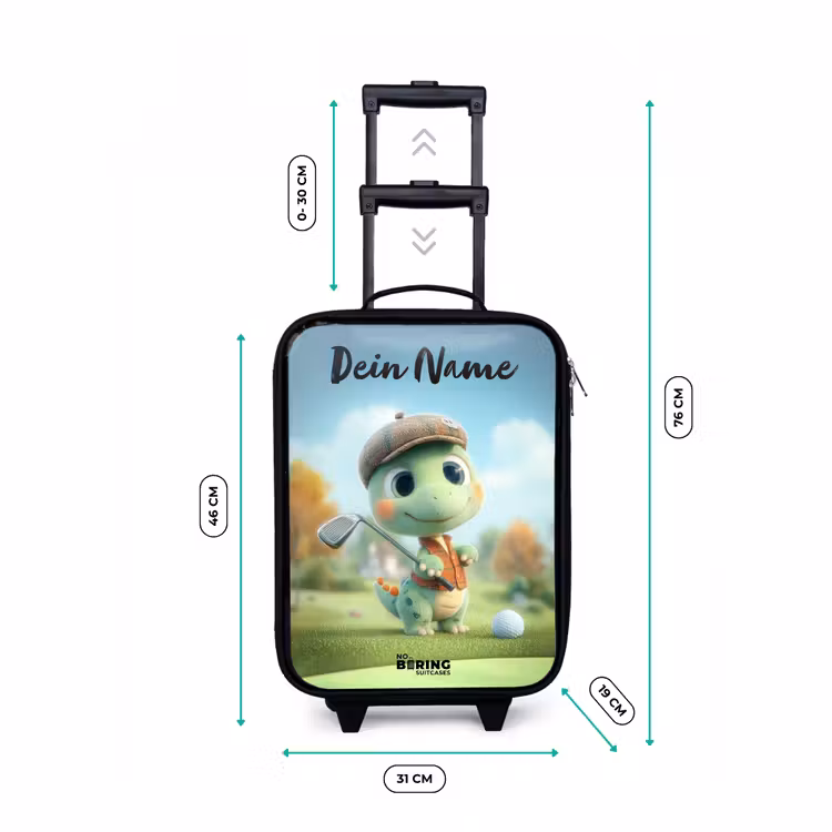 Golf - Dino - Groen Kinderkoffer - Zwart klein -productfoto_formaten