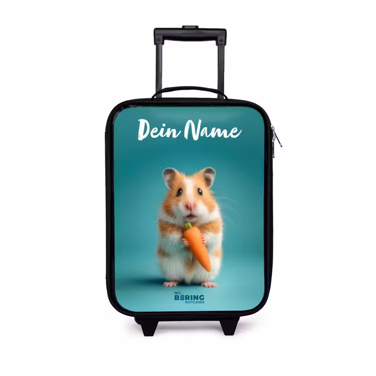Hamster - Wortel - Dier Kinderkoffer - Zwart klein -3d