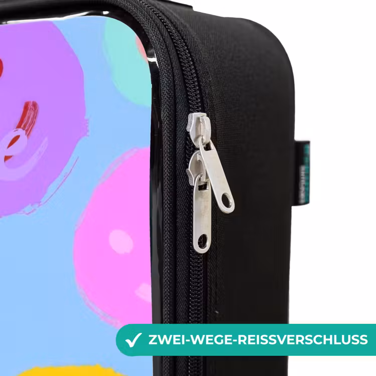 Vrolijk patroon van smileys Kinderkoffer - Zwart klein -rits_DE
