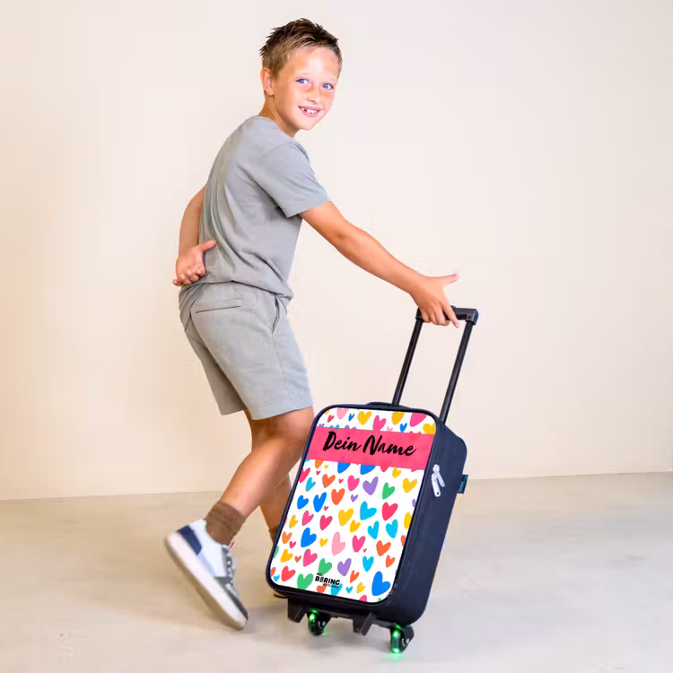 Hartjes - Kleurrijk - Patroon Kinderkoffer - Zwart klein -sfeer3