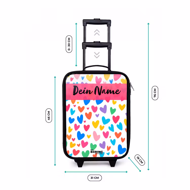 Hartjes - Kleurrijk - Patroon Kinderkoffer - Zwart klein -productfoto_formaten