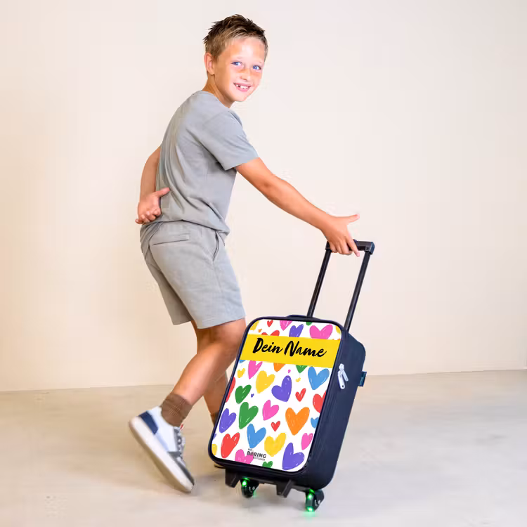 Hartjes - Patroon - Kleurrijk Kinderkoffer - Zwart klein -sfeer3