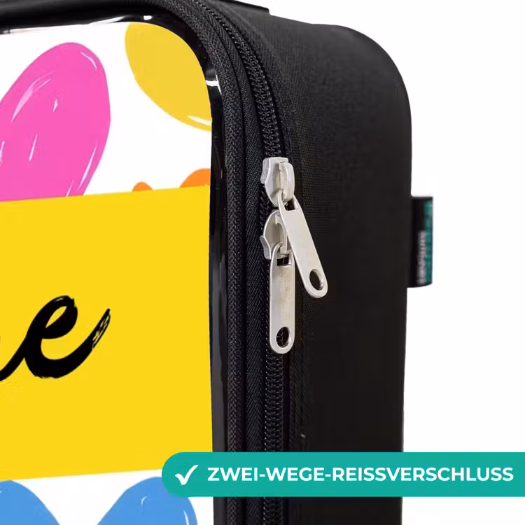Hartjes - Patroon - Kleurrijk Kinderkoffer - Zwart klein -rits_DE