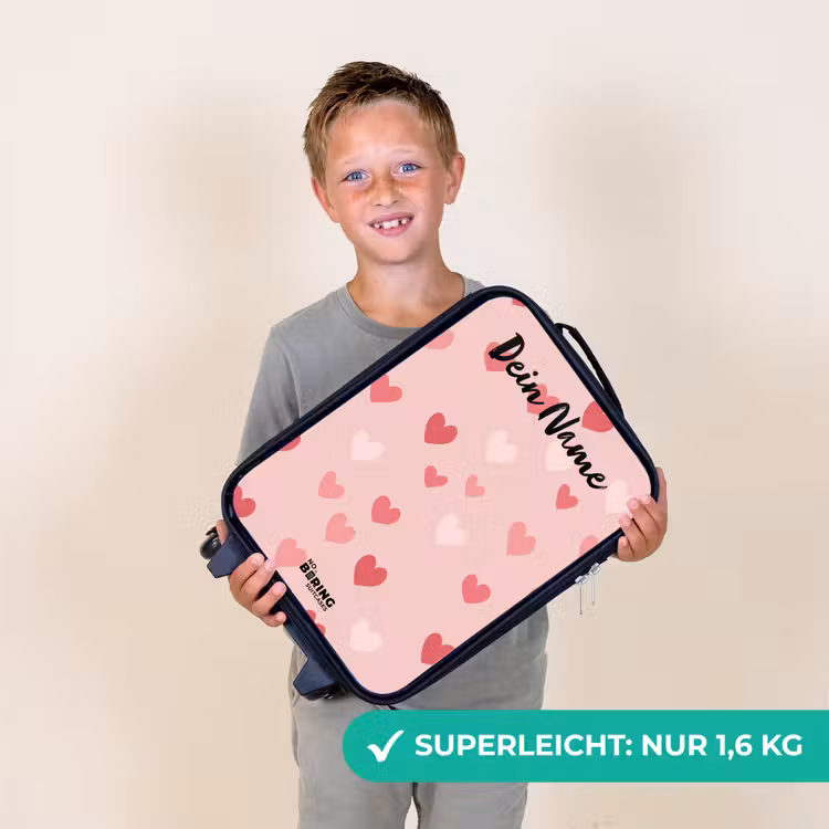 Hartjes - Patroon - Roze Kinderkoffer - Zwart klein -sfeer4_DE