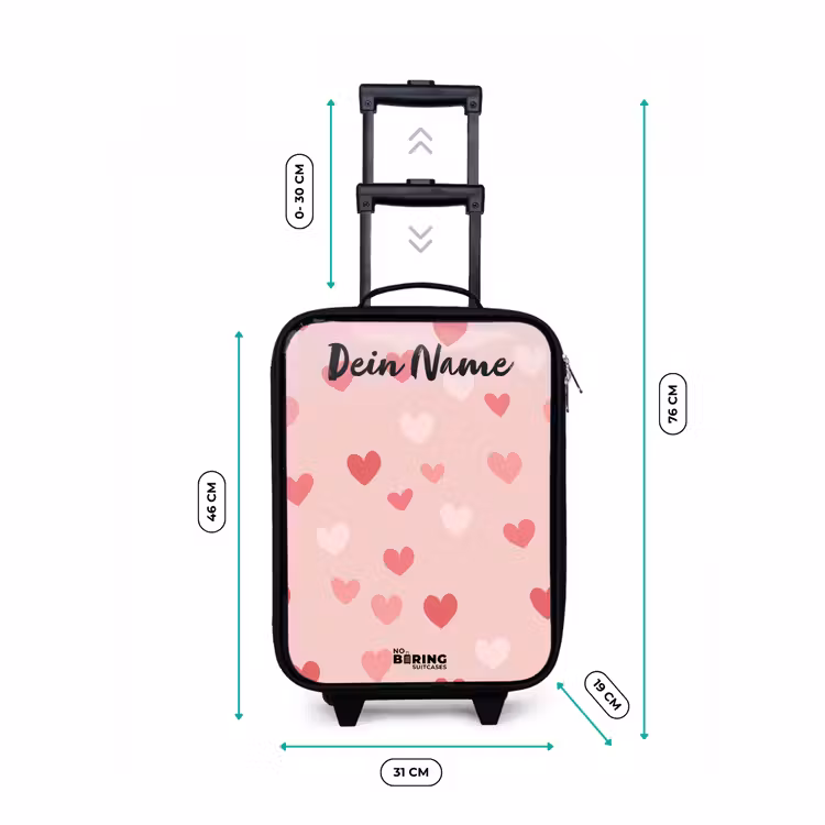 Hartjes - Patroon - Roze Kinderkoffer - Zwart klein -productfoto_formaten