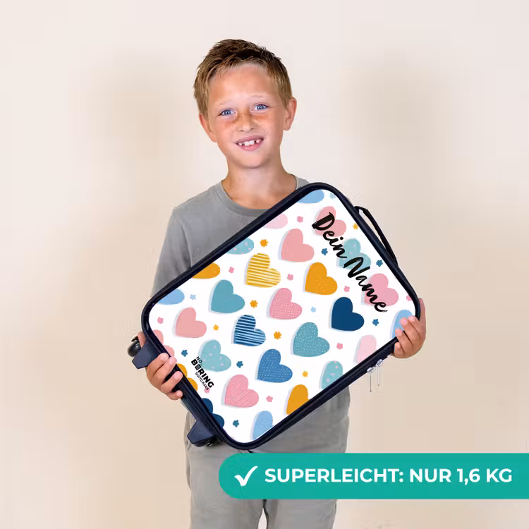 Hartjes - Pastel - Patroon Kinderkoffer - Zwart klein -sfeer4_DE