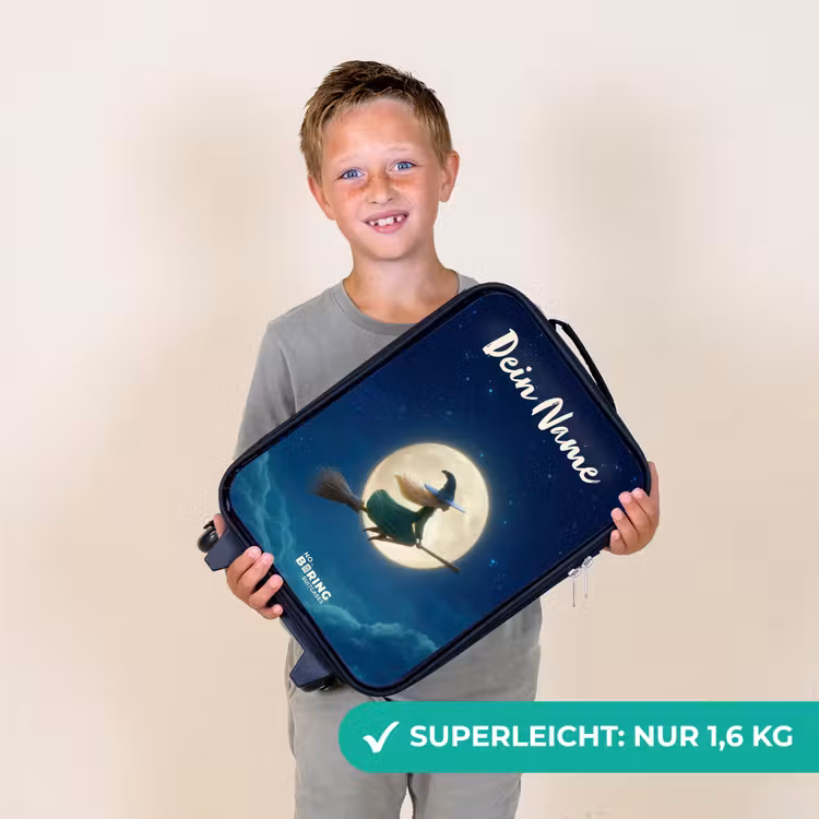 Heks in Maanlichtvlucht Kinderkoffer - Zwart klein -sfeer4_DE