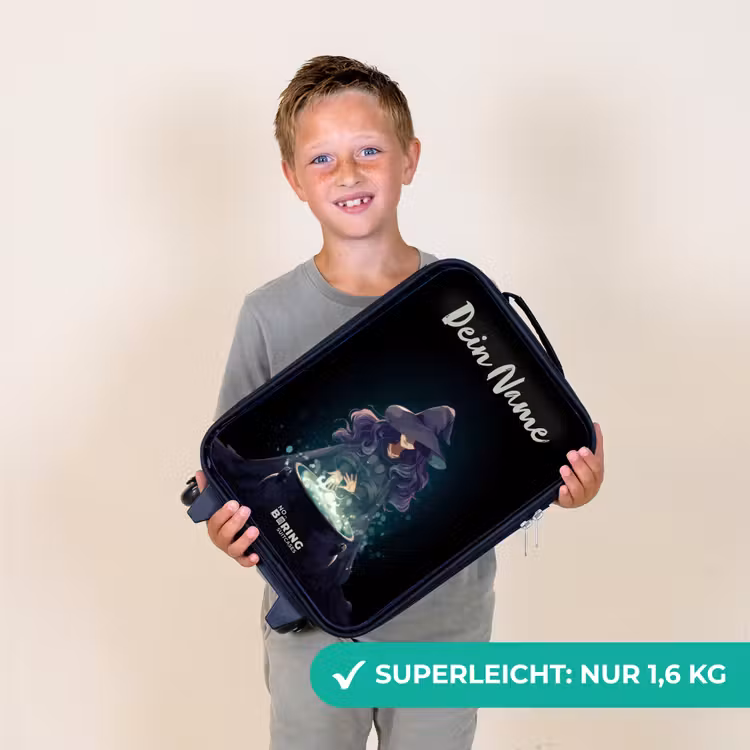 Heks - Ketel - Tover Kinderkoffer - Zwart klein -sfeer4_DE