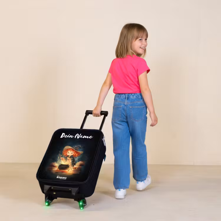 Heks met Sprankelende Toverdrank Kinderkoffer - Zwart klein -sfeer1