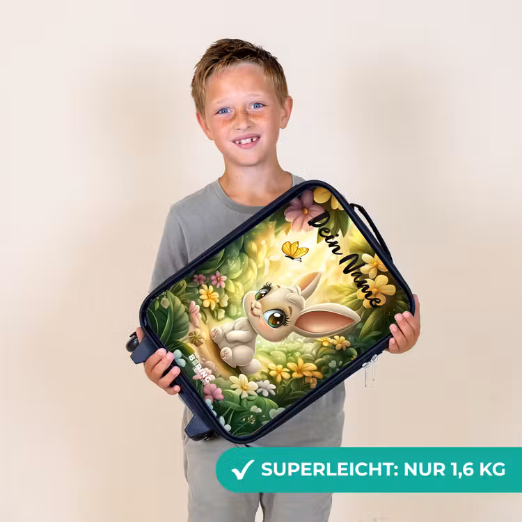 Konijn - Zonlicht - Sprookjesachtig - Vlinder Kinderkoffer - Zwart klein -sfeer4_DE