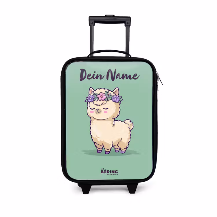 Kawai - Alpaca - Groen Kinderkoffer - Zwart klein -3d