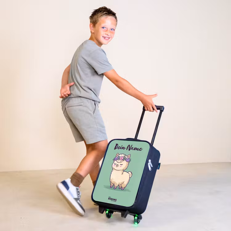 Kawai - Alpaca - Groen Kinderkoffer - Zwart klein -sfeer3