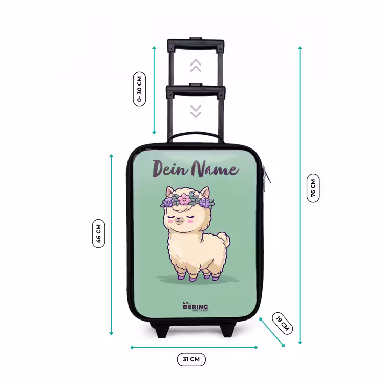 Kawai - Alpaca - Groen Kinderkoffer - Zwart klein -productfoto_formaten