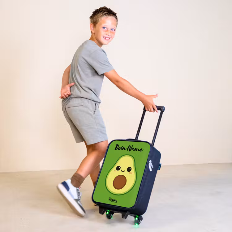 Kawai - Avocado - Groen Kinderkoffer - Zwart klein -sfeer3