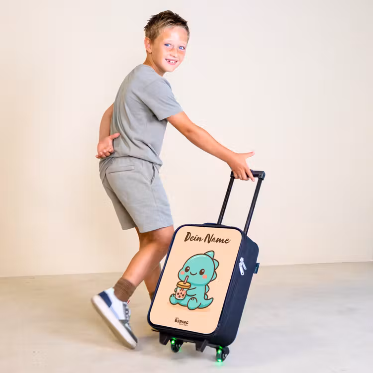 Kawai - Dino - Bubbletea Kinderkoffer - Zwart klein -sfeer3