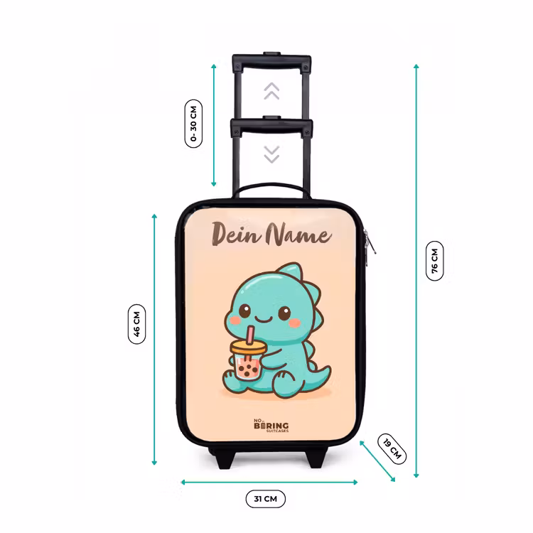Kawai - Dino - Bubbletea Kinderkoffer - Zwart klein -productfoto_formaten